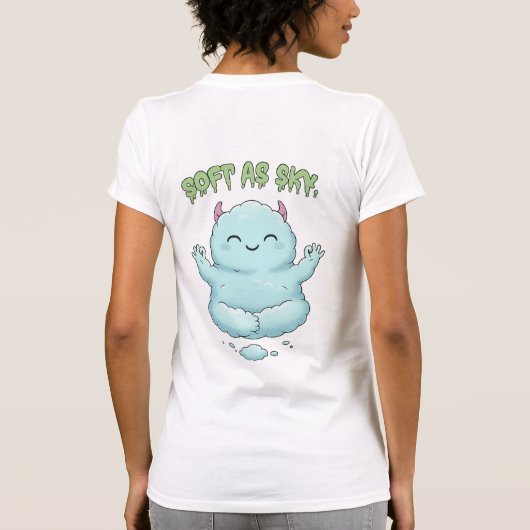 Soft as Sky: Kawaii Cloud Monster Zen Yoga & Medit Tシャツ (裏面)