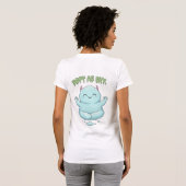 Soft as Sky: Kawaii Cloud Monster Zen Yoga & Medit Tシャツ (裏面フル)
