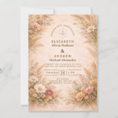 Soft Autumn Floral Wedding 招待状 (正面)