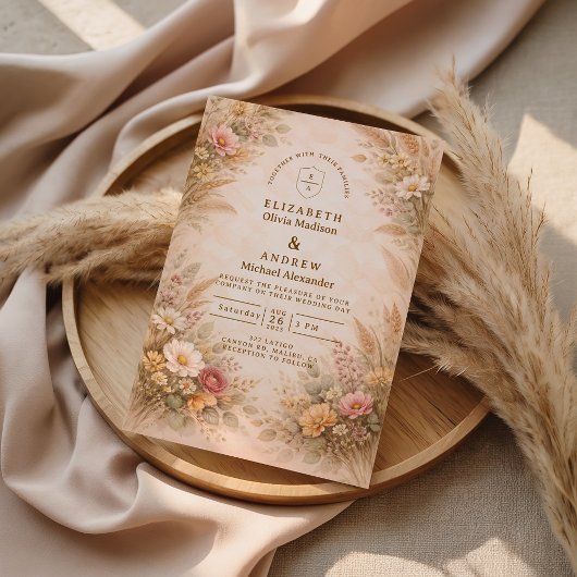 Soft Autumn Floral Wedding 招待状