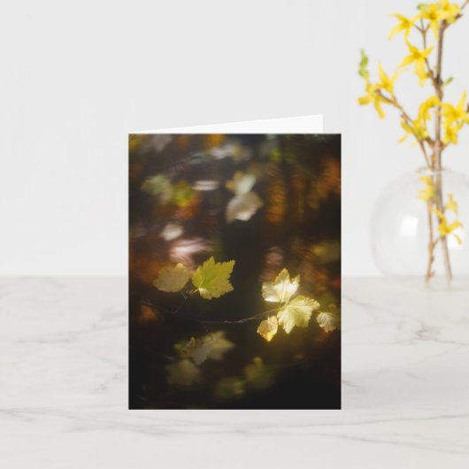 Soft Autumn Light Leaves Photo カード (黄色い花)