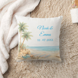 Soft Beach Tone Custom Guest Book Elegant Dreamy  クッション