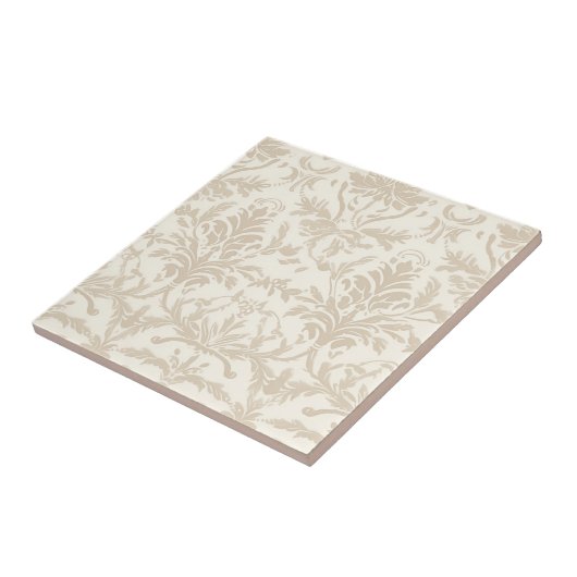Soft Beige Damask タイル (側面)