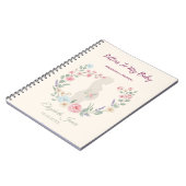 Soft Beige Floral Pregnancy Journal Keepsake ノートブック (左側)