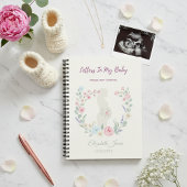 Soft Beige Floral Pregnancy Journal Keepsake ノートブック