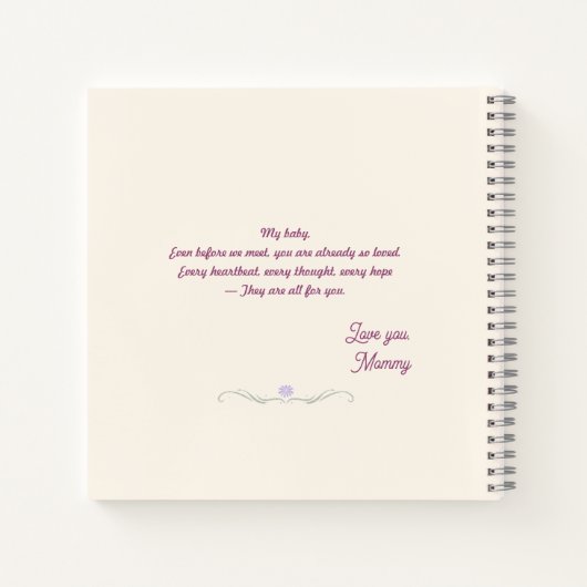 Soft Beige Floral Pregnancy Journal Keepsake ノートブック (裏面)