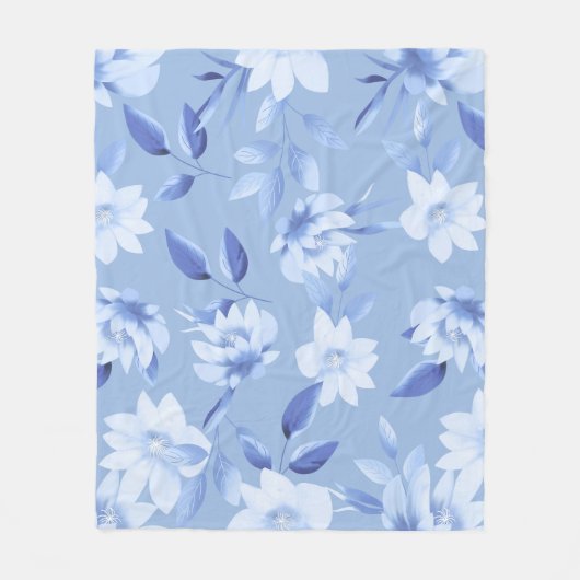 Soft Beige Flower Throw Blanket for Sofa & Bed フリースブランケット (正面)