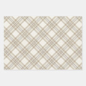 Soft Beige Gingham Christmas ラッピングペーパーシート (正面)