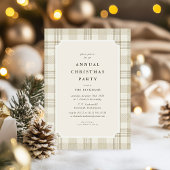 Soft Beige Gingham Christmas Party 招待状
