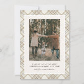 Soft Beige Gingham Photo Holiday Card シーズンカード (正面)