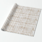 Soft Beige Grid Ivory Geometric Pattern ラッピングペーパー (アンロールド)