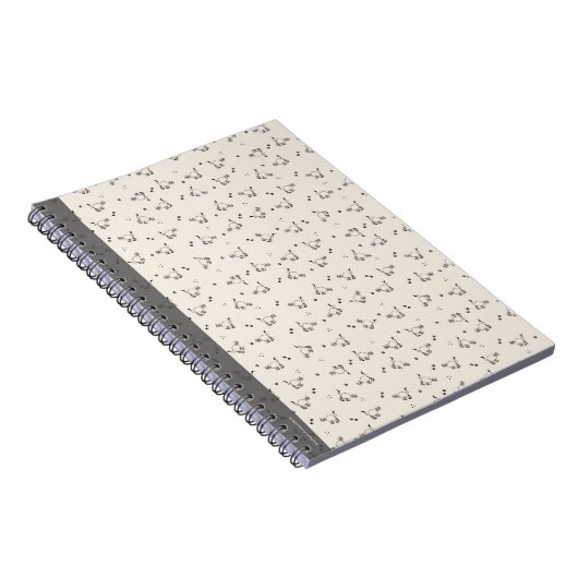 Soft Beige Minimalist Cat Line Art Notebook ノートブック (右側)