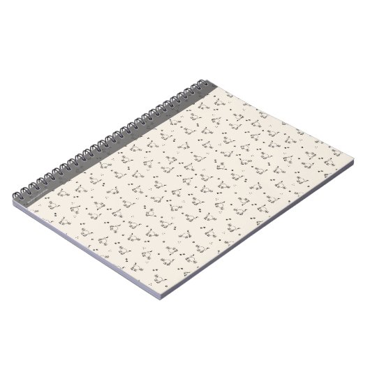 Soft Beige Minimalist Cat Line Art Notebook ノートブック (左側)
