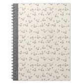 Soft Beige Minimalist Cat Line Art Notebook ノートブック (正面)