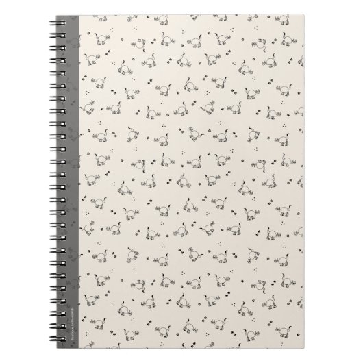 Soft Beige Minimalist Cat Line Art Notebook ノートブック (正面)