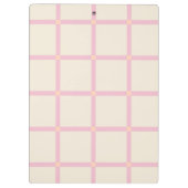 Soft Beige & Pink Grid Pattern クリップボード (裏面)