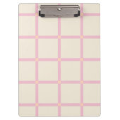 Soft Beige & Pink Grid Pattern クリップボード (正面)