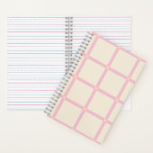 Soft Beige & Pink Grid Pattern ノートブック (内側)