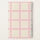 Soft Beige & Pink Grid Pattern ノートブック (裏面)
