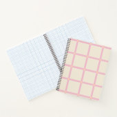 Soft Beige & Pink Grid Pattern ノートブック (内部)