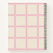 Soft Beige & Pink Grid Pattern ノートブック (裏面)
