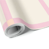 Soft Beige & Pink Grid Pattern ラッピングペーパー (ロールコーナー)