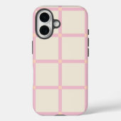 Soft Beige & Pink Grid Pattern Case-Mate iPhoneケース (裏面)
