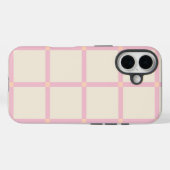 Soft Beige & Pink Grid Pattern Case-Mate iPhoneケース (裏面 (横))