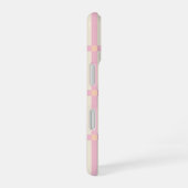 Soft Beige & Pink Grid Pattern iPhone 16ケース (右側面)