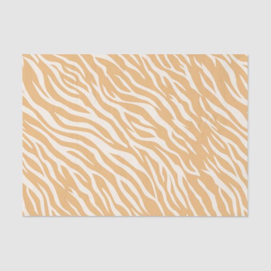 Soft Beige White Neutral Tiger Stripe Decoupage 薄葉紙 (正面)