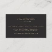 Soft Black Gold Script Skincare Esthetician  名刺 (裏面)