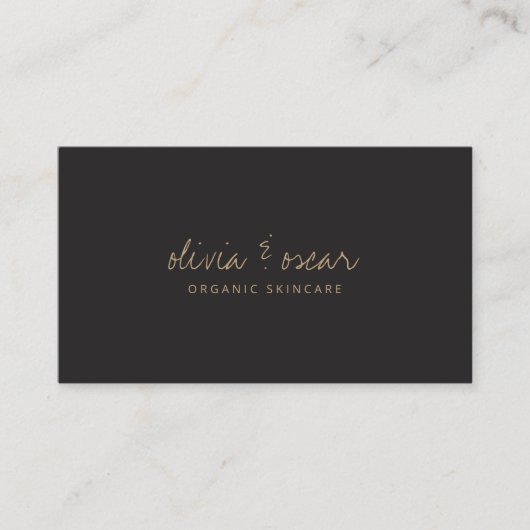 Soft Black Gold Script Skincare Esthetician  名刺 (正面)
