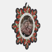 Soft Black Red Berries+Greenery Christmas Paper オーナメントカード (右)