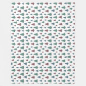 Soft Blanket with Pine Print - Warmth and Style フリースブランケット (正面)