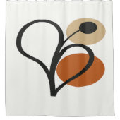 Soft Bloom Contemporary Botanical シャワーカーテン (正面)