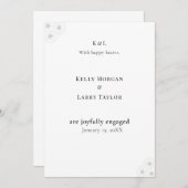 Soft Bloom Elegance Engagement Announcement Card 案内状 (正面/裏面)