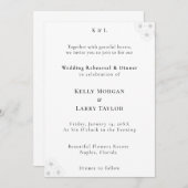 Soft Bloom Elegance Wedding Rehearsal Invitation 招待状 (正面/裏面)
