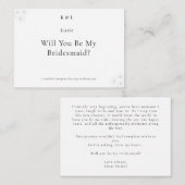 Soft Bloom Elegance Will You Be My Bridesmaid Card ノートカード (正面/裏面)