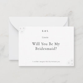 Soft Bloom Elegance Will You Be My Bridesmaid Card ノートカード