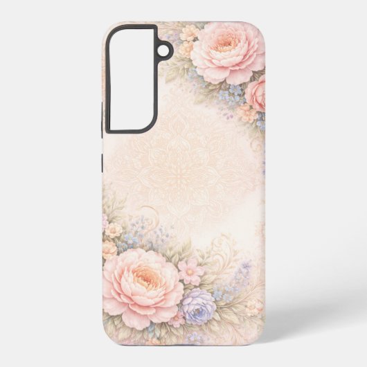 Soft Bloom: Pastel Floral Designer Mobile Case Samsung Galaxyケース (裏面)