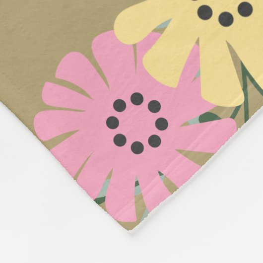 Soft Bloom Pattern フリースブランケット (角)