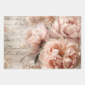 Soft Bloom Peach French Wrapping Decoupage Papers ラッピングペーパーシート (正面2)