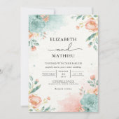 Soft Bloom Wash Botanical Wedding 招待状 (正面)