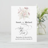 Soft Blooms Spring Floral Save the Date Invitation 招待状 (スタンド正面)