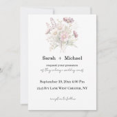 Soft Blooms Spring Floral Wedding Invitation 招待状 (正面)