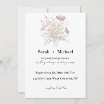 Soft Blooms Spring Floral Wedding Invitation