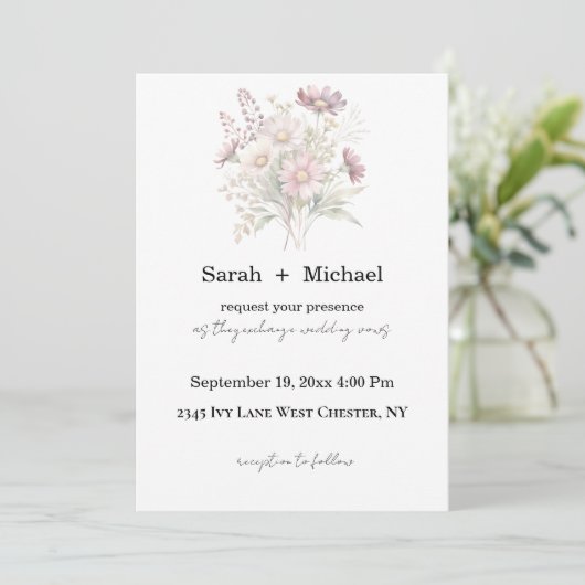 Soft Blooms Spring Floral Wedding Invitation 招待状 (スタンド正面)