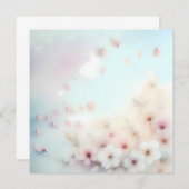 Soft Blossom Background Watercolor Floral Petals 招待状 (正面/裏面)
