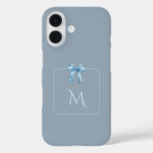 Soft Blue Aesthetic Bow with Custom Name Case-Mate Case-Mate iPhoneケース (裏面)