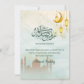 Soft Blue and Gold Mosque Iftar Dinner Party 招待状 (裏面)